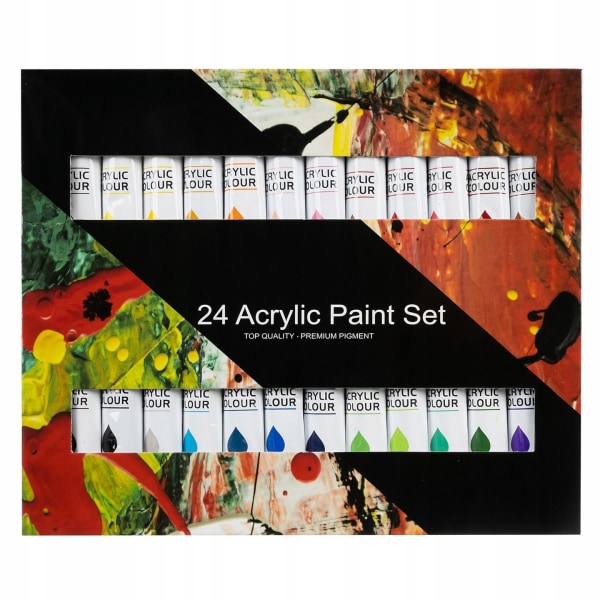 Akrylfärger - 24 st - 12 ml multifärg