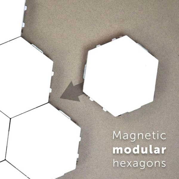 Hexagon Väggbelysning - 10 Moduler Vit
