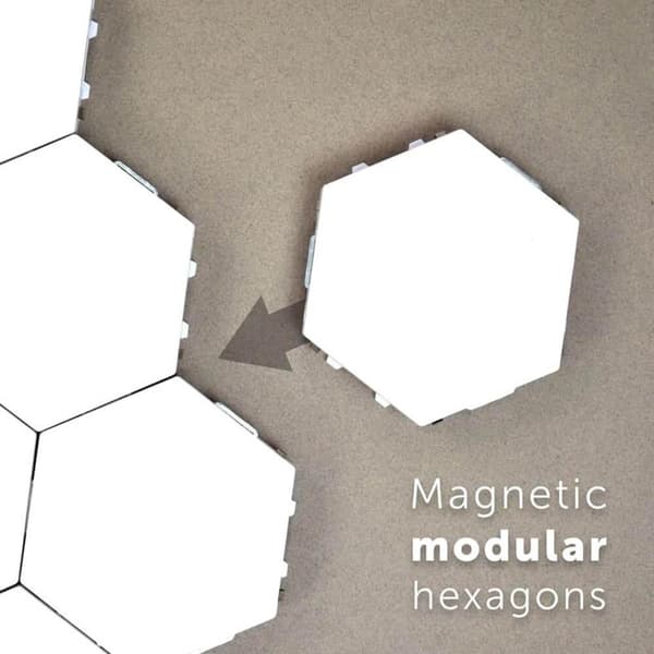 Kuusikulmainen Seinävalaisin - 10 Moduulia White