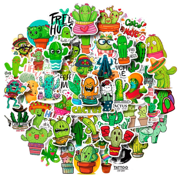 Pack med Klistermärken - Kaktusar multifärg