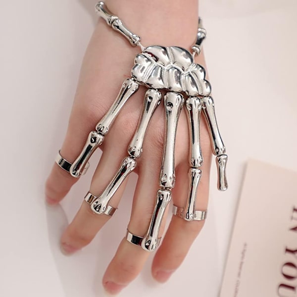 Ainutlaatuiset käsikorut - metalli - luuranko Metal look