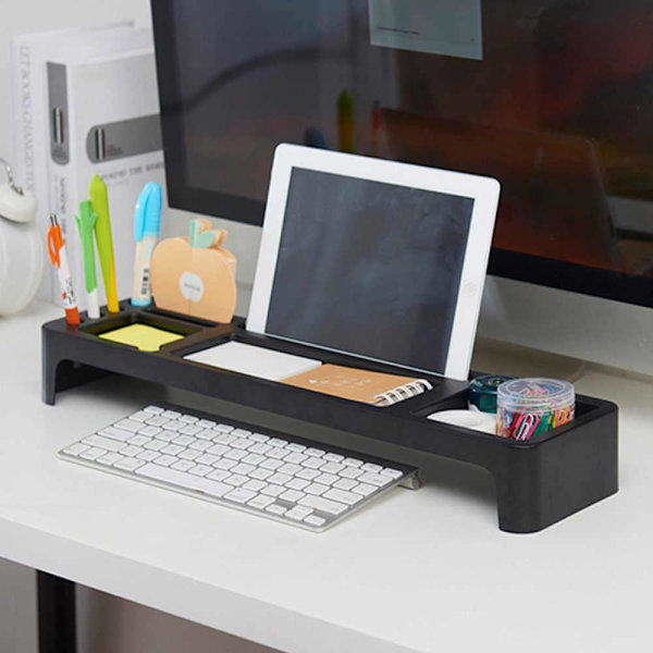 Skrivebordsopbevaring, 53 x 14 cm - Sort Black