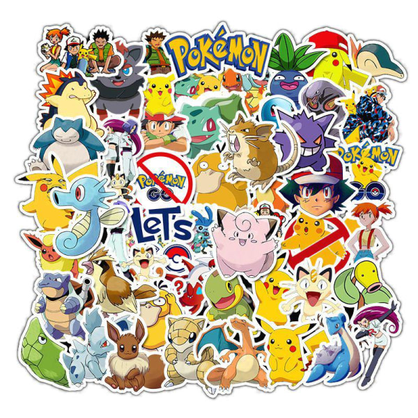 Klistermärken med Pokémon - 50 st multifärg