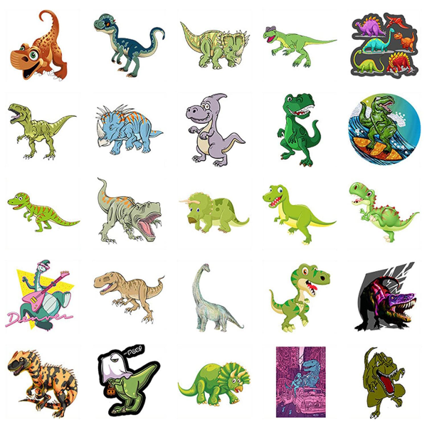 50x Klistermärken och Dekaler - Dinosaurer multifärg