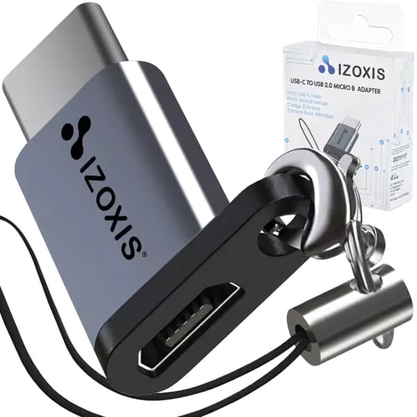 Micro USB 2.0 - USB C -sovitin Grey