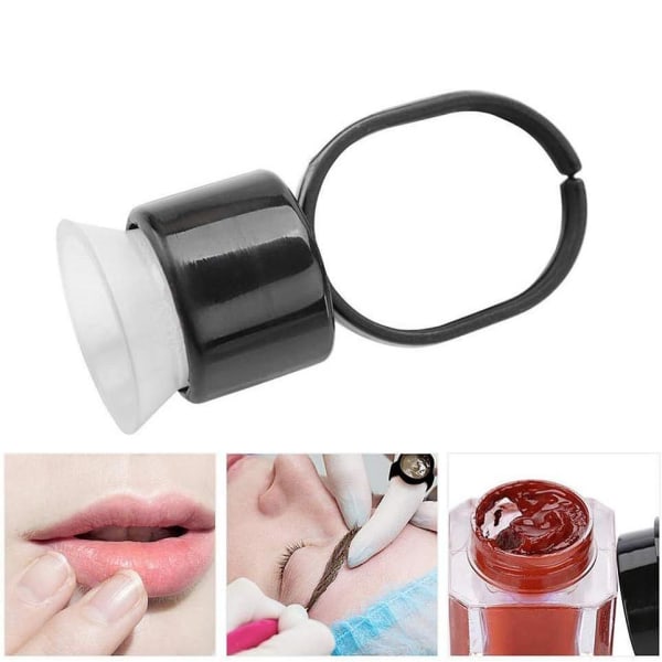Bläckkopp - Microblading - Fingerring - 20 st Svart