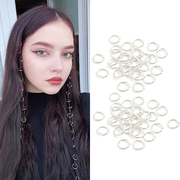 Hiusrenkaat 50 kpl - hopea Silver