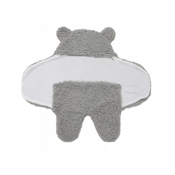 Mysig Babywrap med Öron - Grå - 0–3 månader grå