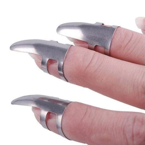3x fingerplekter til guitar - rustfrit stål Silver
