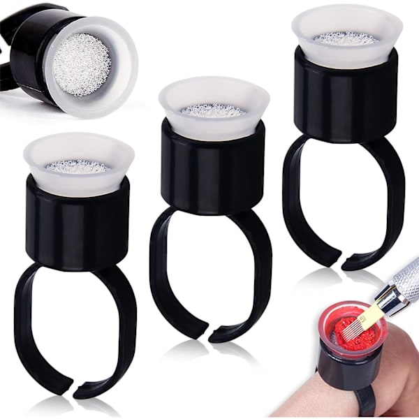 Blækkop - microblading - fingerring - 20 stk Black