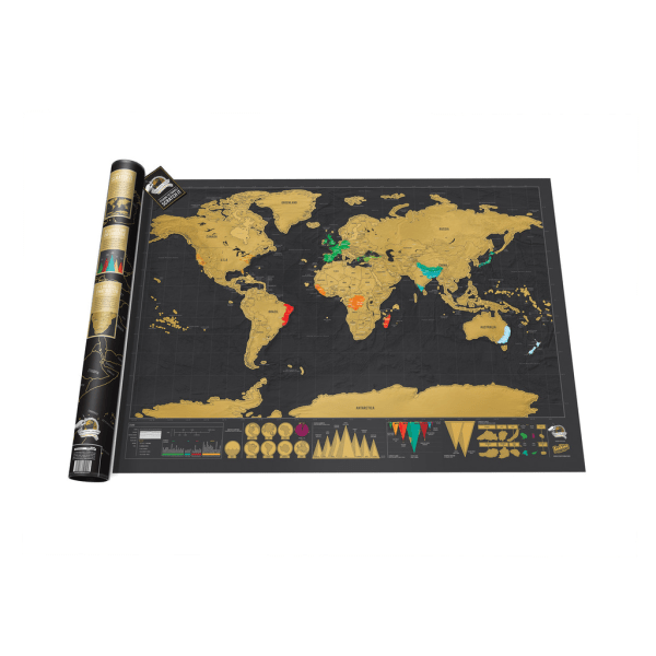 Scratch Map Deluxe Version - Skrapbar Karta multifärg