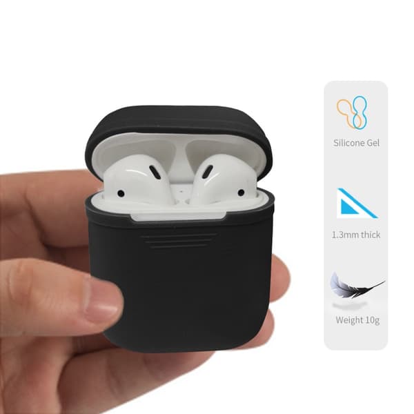 Airpods opbevaring af silikone - Sort Black