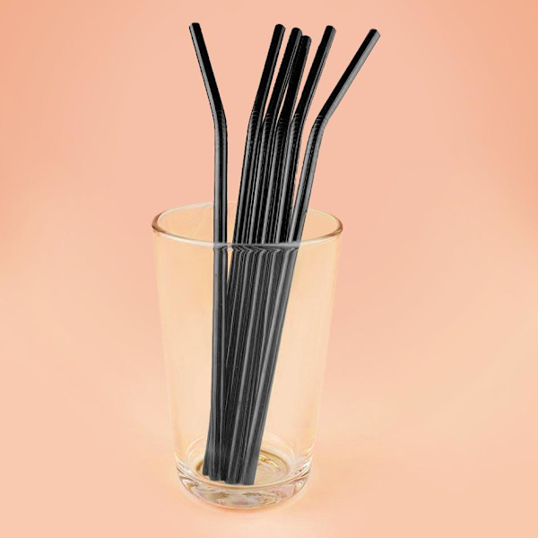 6x Taivutetut Metallipillit - Musta Black