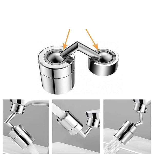 Roterande Munstycke till Kran - 720° Silver