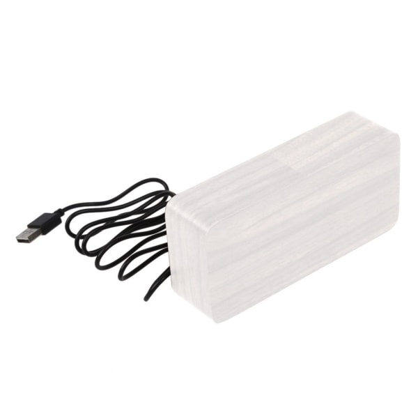 Digitaalinen LED herätyskello Puu-design - Valkoinen White
