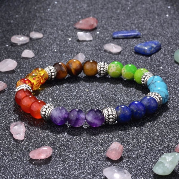 7 Chakra Lava Stone Diffuser Bracelet Multicolor