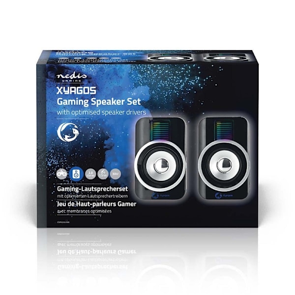 USB Gaming Kaiutin Full Stereo 2.0 Black