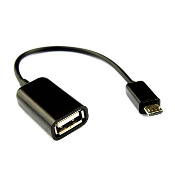 USB til Micro USB Kabel - Innebygd OTG Adapter - Sort Black