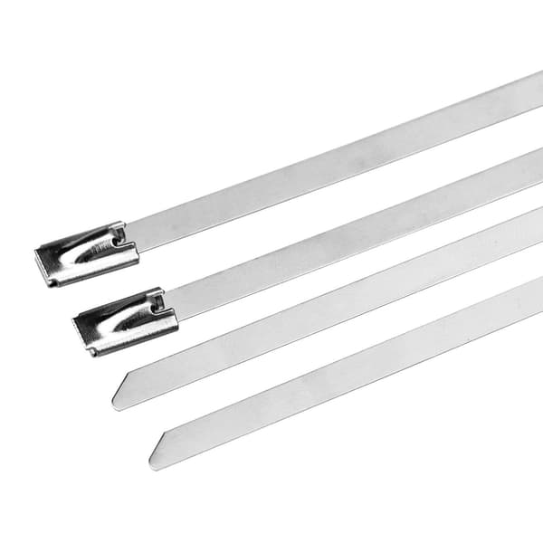 100x Buntband, Rostfritt Stål - 25 cm Silver