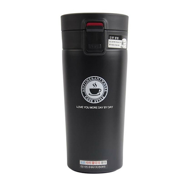 Termokande i rustfrit stål, 380 ml - Sort Black
