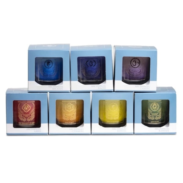 7 Chakra tuoksukynttilää, joissa on luonnollisia essenssejä Multicolor