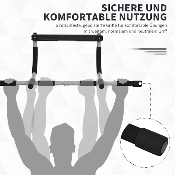 Multifunktionell Pull-Up Bar för Dörr, Stål/Skum