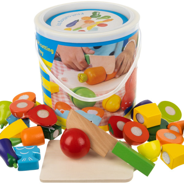 Trælegetøj - frugt og grønt - 14 dele Multicolor