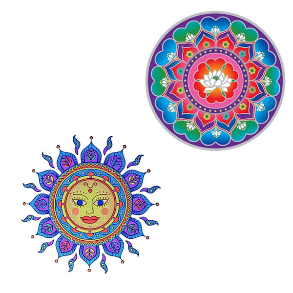 Vinduesmærkat - Golden Sun/Lotus - Sælges tilfældigt Multicolor