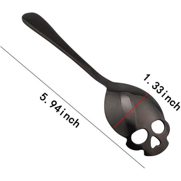 Sort kaffeske - kranium - rustfrit stål Black