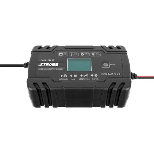 Automatisk Likriktare för 12V eller 24V Batteri Svart