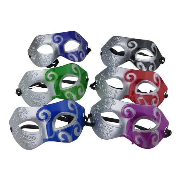 Venetiansk Mask - Silver/Magenta multifärg