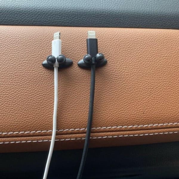 5x Kaapelinpitimet Autoon - Musta Black