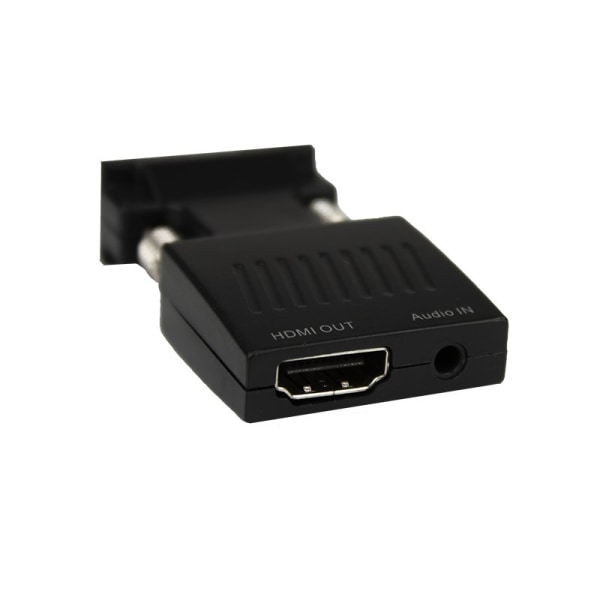 VGA til HDMI Adapter med 3.5mm jackstik Black