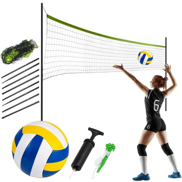 Net og stativ til volleyball og badminton, 570 cm