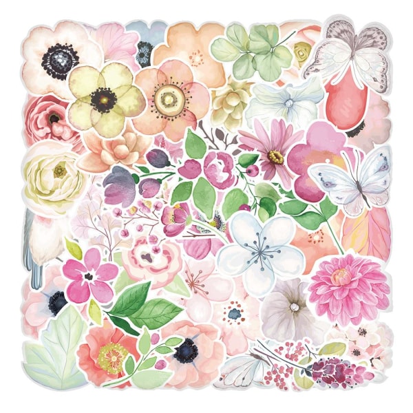 Pakke med Klistermærker - Blomster Multicolor