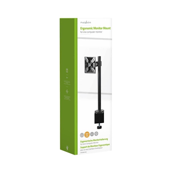 Ergonominen näyttöteline, Nedis Black