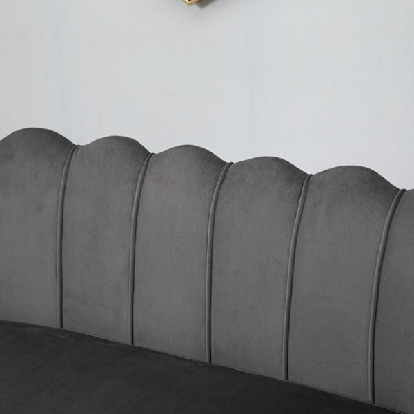 Elegant 2-sits Tygsoffa i Sammetspolyester