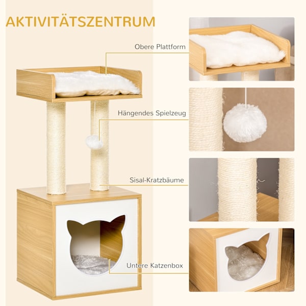 Kattträd med Grotta & Kuddar, Sisal, 81cm