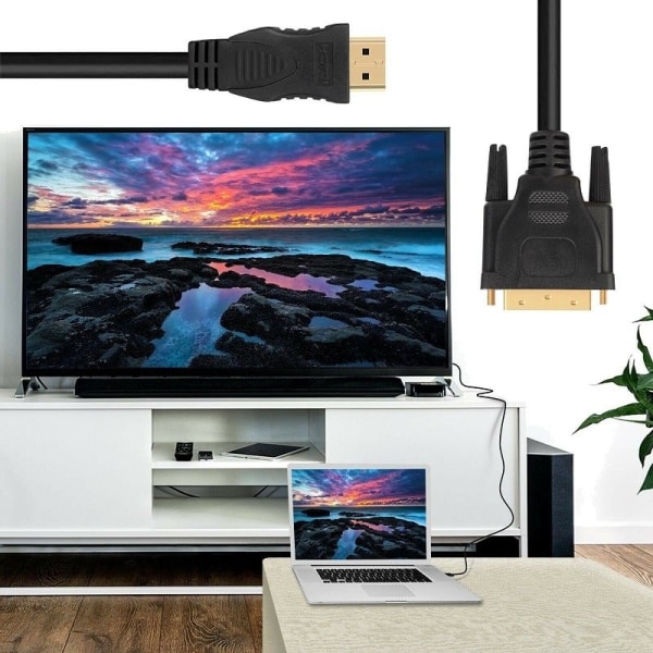 HDMI till DVI adapterkabel Svart
