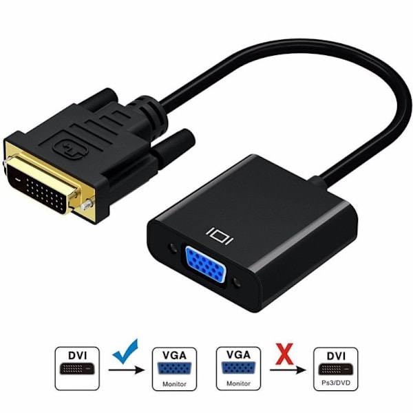 DVI-D till VGA adapter Svart