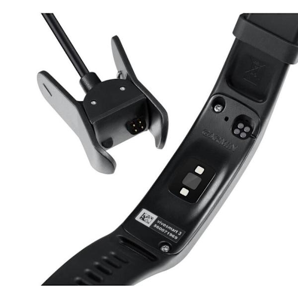 USB-laddningskabel med clip för Garmin Vivosmart 3 Svart