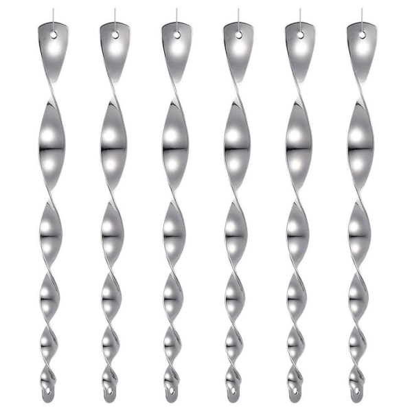 6x Fågelskrämmor - Reflekterande Spiraler Silver