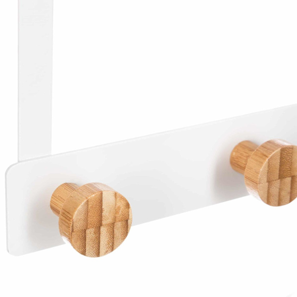Dørbøjle, hvid / bambus - 3 kroge White