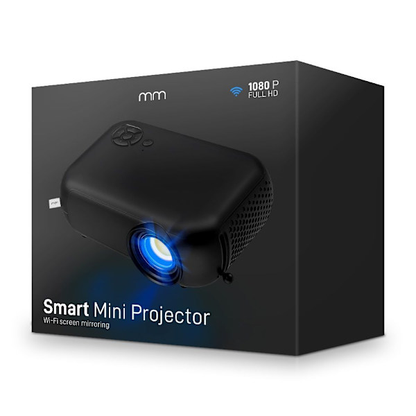 Smart Mini Projektor för Hemmabio Svart