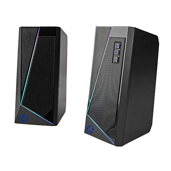 2x Computerhøjttalere, gaming - RGB Black