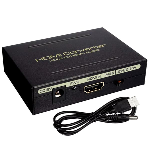 Lyddeler, HDMI till HDMI + SPDIF + RCA - USB Black
