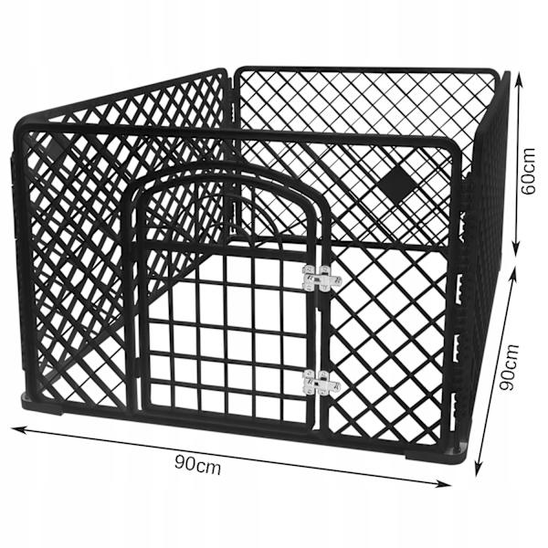 Legeplads til kæledyr - sort - 90 x 90 x 60 cm Black