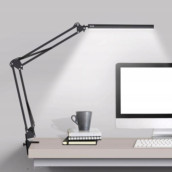 Fleksibel skrivebordslampe med klemme og fod - USB Black