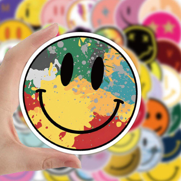 Klistermærker - Smiley - 50 stk Multicolor