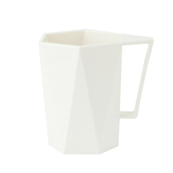 Muovimuki, Geometrinen - Valkoinen White